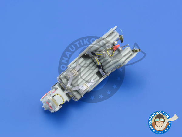Image 2: Grumman A-6 Intruder ejectable seat seatbelts E TRAM | Coloured photo-etched cockpit parts in 1/32 scale manufactured by Eduard (ref. 32864)