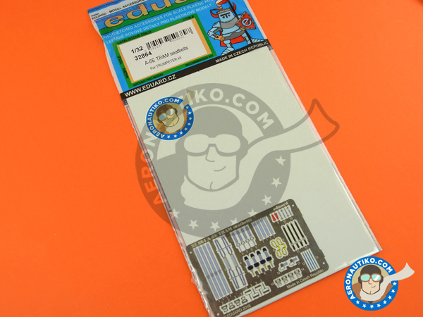 Image 4: Grumman A-6 Intruder ejectable seat seatbelts E TRAM | Coloured photo-etched cockpit parts in 1/32 scale manufactured by Eduard (ref. 32864)