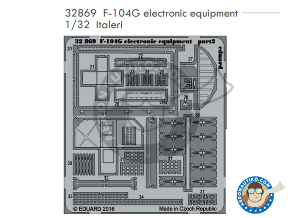 Image 1: Lockheed F-104 Starfighter Electronic Equipment G | Photo-etched parts in 1/32 scale manufactured by Eduard (ref. 32869)
