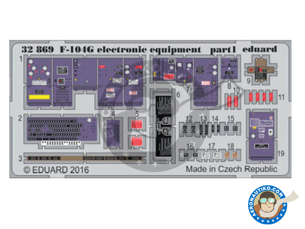 Image 2: Lockheed F-104 Starfighter Electronic Equipment G | Photo-etched parts in 1/32 scale manufactured by Eduard (ref. 32869)