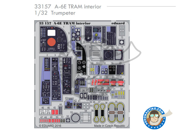 Image 1: Grumman A-6 Intruder E TRAM | Cockpit set in 1/32 scale manufactured by Eduard (ref. 33157)