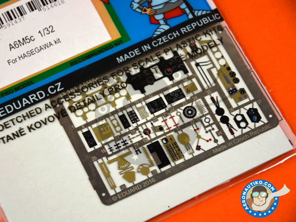 Image 2: Mitsubishi A6M Zero 5c Zeke Type 52 | Coloured photo-etched cockpit parts in 1/32 scale manufactured by Eduard (ref. 33161)