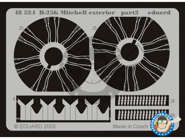 Image 2: B-25G - Exterior | Detail up set in 1/48 scale manufactured by Eduard (ref. 48524)
