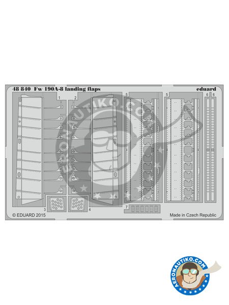 Focke-Wulf Fw 190 Würger Landing Flaps | Flaps in 1/48 scale manufactured by Eduard (ref. 48840) image