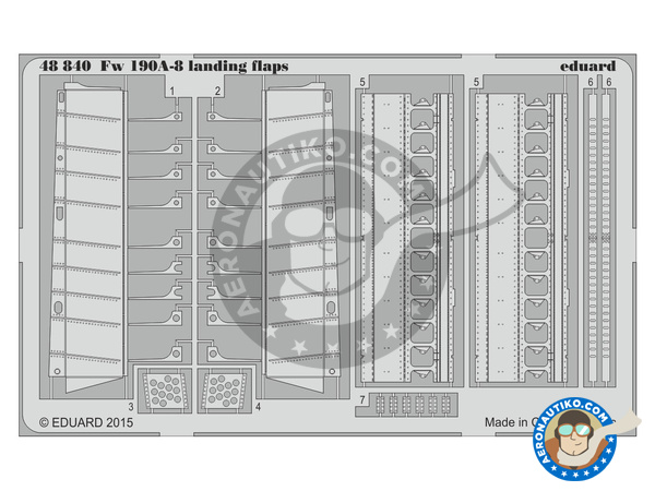 Image 1: Focke-Wulf Fw 190 Würger Landing Flaps | Flaps in 1/48 scale manufactured by Eduard (ref. 48840)