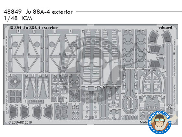 Image 1: Spitfire Mk.VXI flaps | Flaps en escala 1/48 fabricado por Eduard (ref. 48849)