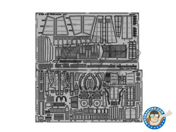 Image 1: Grumman A-6 Intruder E TRAM | Photo-etched parts in 1/48 scale manufactured by Eduard (ref. 48864)