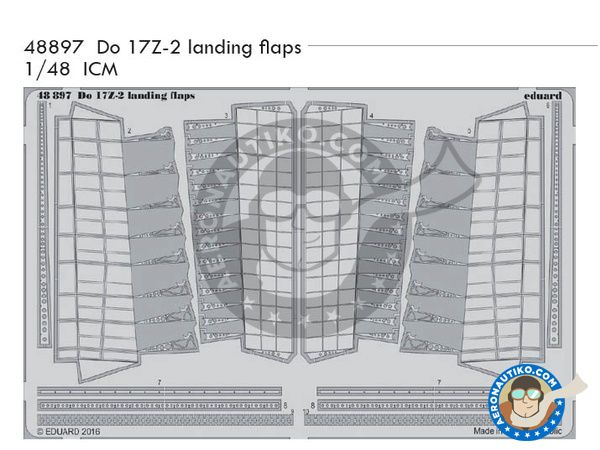 Image 1: Dornier Do 17 Fliegender Bleistift Z-2 | Flaps in 1/48 scale manufactured by Eduard (ref. 48897)