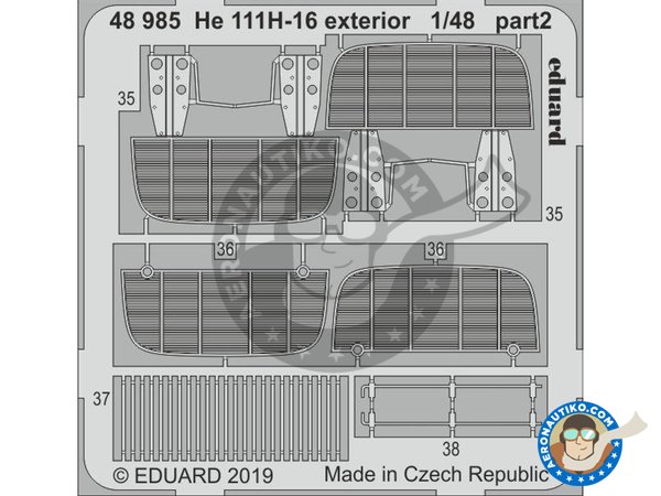 Image 1: He 111H-16 exterior | Photo-etched parts in 1/48 scale manufactured by Eduard (ref. 48985)