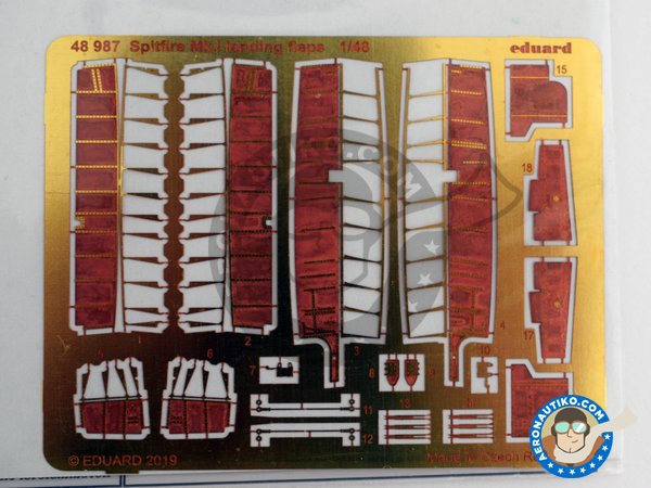 Image 1: Spitfire Mk.I landing flaps | Flaps in 1/48 scale manufactured by Eduard (ref. 48987)