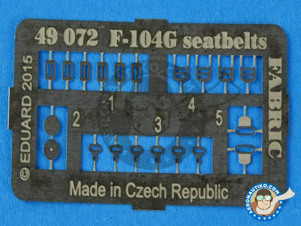 Image 2: F-104G Seatbelts | Photo-etched parts in 1/48 scale manufactured by Eduard (ref. 49072)