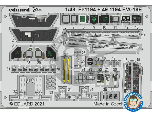 Image 1: F/A-18E | Detail in 1/48 scale manufactured by Eduard (ref. 491194)