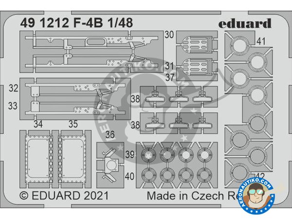Image 1: McDonnell Douglas F-4 Phantom II  Cockpit set | Cockpit set in 1/48 scale manufactured by Eduard (ref. 491212)