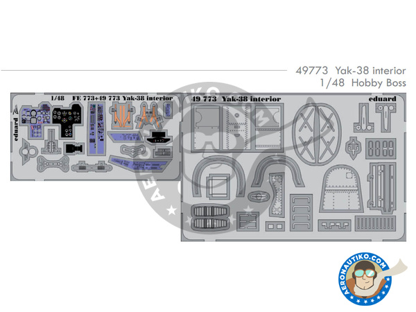 Image 1: Yakovlev Yak-38 | Photo-etched parts in 1/48 scale manufactured by Eduard (ref. 49773)