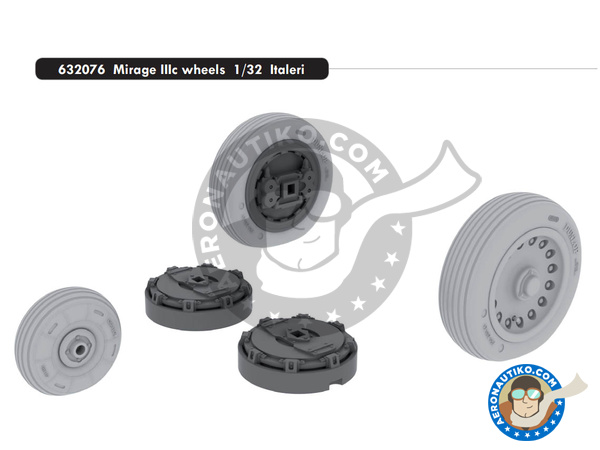 Image 1: Dassault Mirage III C | Wheels in 1/32 scale manufactured by Eduard (ref. 632076)
