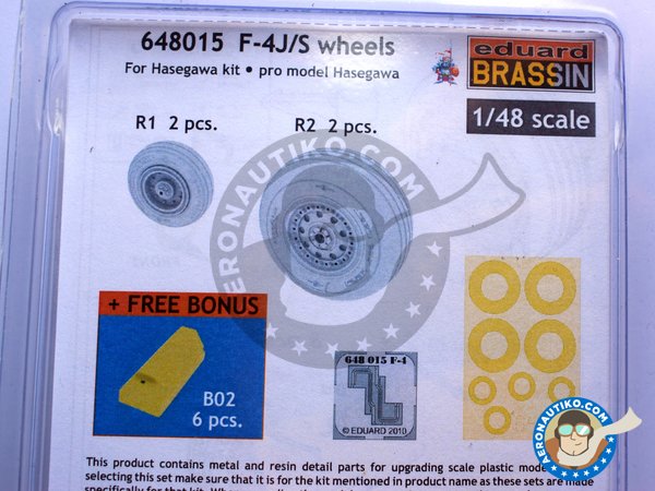 Image 4: F-4J/S Wheels | Wheels in 1/48 scale manufactured by Eduard (ref. 648015)