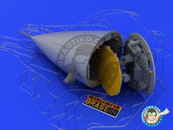 Image 1: F-16 Radar late (APG-68) | Brassin detail up set in 1/48 scale manufactured by Eduard (ref. 648033)