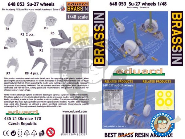 Image 7: Su-27 Wheels | Wheels in 1/48 scale manufactured by Eduard (ref. 648053)