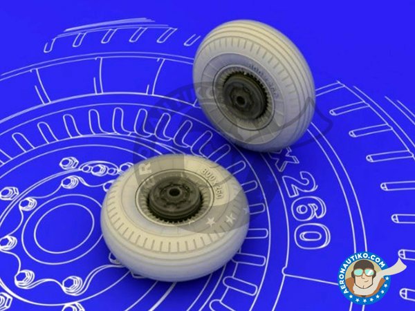 Image 3: Il-2 Wheels | Wheels in 1/48 scale manufactured by Eduard (ref. 648072)