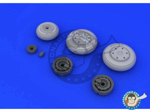 Image 1: MiG-21F wheels | Wheels in 1/48 scale manufactured by Eduard (ref. 648103)