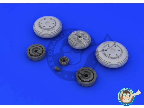 Image 2: MiG-21F wheels | Wheels in 1/48 scale manufactured by Eduard (ref. 648103)