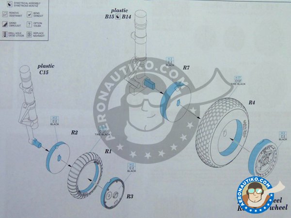 Image 3: Messerschmitt Me 262 Wheels | Wheels in 1/48 scale manufactured by Eduard (ref. 648106)