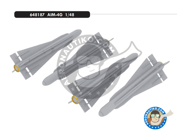 Image 1: Hughes AIM-4 Falcon G | Missiles in 1/48 scale manufactured by Eduard (ref. 648187)