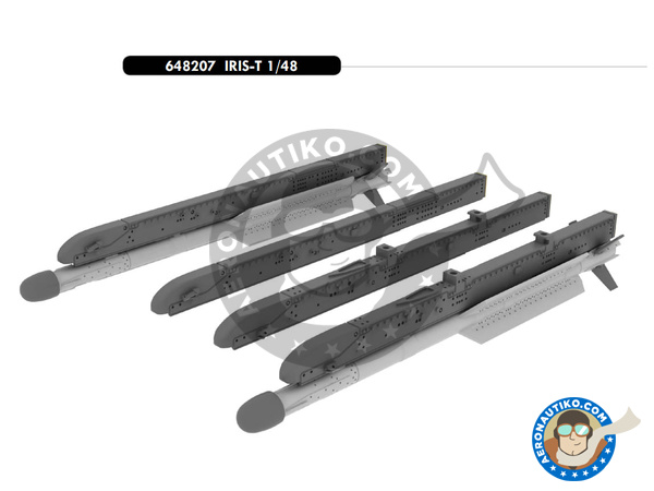 Image 1: BGT IRIS-T | Missiles in 1/48 scale manufactured by Eduard (ref. 648207)