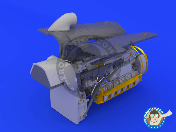 Image 2: Bf 109G-6 engine & fuselage guns G-6 | Engine in 1/48 scale manufactured by Eduard (ref. 648250)