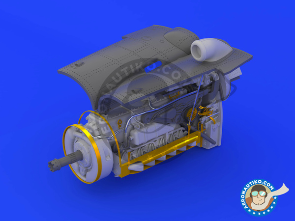Image 4: Bf 109G-6 engine & fuselage guns G-6 | Engine in 1/48 scale manufactured by Eduard (ref. 648250)