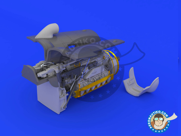 Image 6: Bf 109G-6 engine & fuselage guns G-6 | Engine in 1/48 scale manufactured by Eduard (ref. 648250)