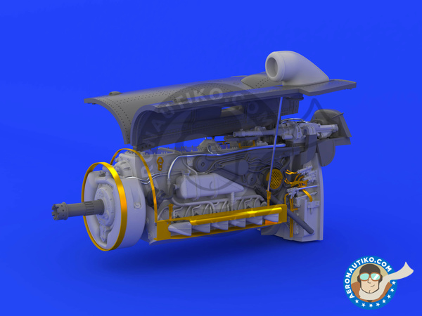 Image 7: Bf 109G-6 engine & fuselage guns G-6 | Engine in 1/48 scale manufactured by Eduard (ref. 648250)