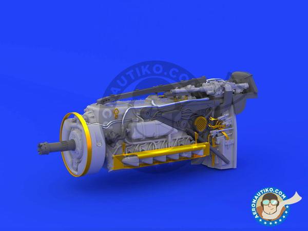 Image 8: Bf 109G-6 engine & fuselage guns G-6 | Engine in 1/48 scale manufactured by Eduard (ref. 648250)