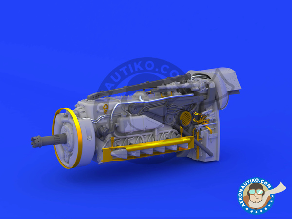 Image 9: Bf 109G-6 engine & fuselage guns G-6 | Engine in 1/48 scale manufactured by Eduard (ref. 648250)