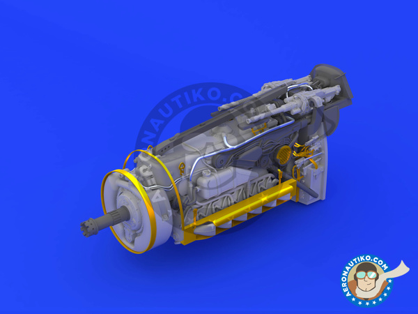 Image 10: Bf 109G-6 engine & fuselage guns G-6 | Engine in 1/48 scale manufactured by Eduard (ref. 648250)