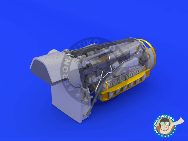 Image 11: Bf 109G-6 engine & fuselage guns G-6 | Engine in 1/48 scale manufactured by Eduard (ref. 648250)