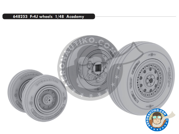 Image 1: McDonnell Douglas F-4 Phantom II J | Wheels in 1/48 scale manufactured by Eduard (ref. 648253)