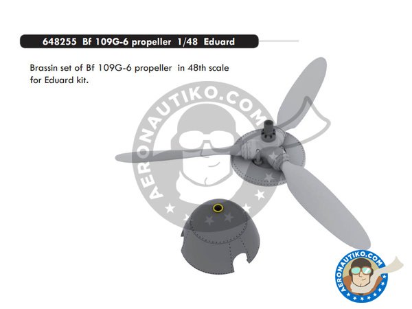 Image 1: Messerschmitt Bf 109 G-6 | Propeller in 1/48 scale manufactured by Eduard (ref. 648255)