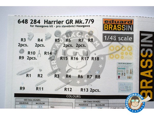 Image 8: McDonnell Douglas Harrier GR Mk. 7/9 | Brassin detail up set in 1/48 scale manufactured by Eduard (ref. 648284)