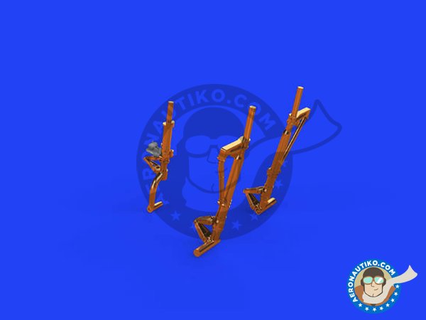 Image 2: P-38F/G "Lightning" tren de aterrizaje BRONCE | Set Brassin de mejora y detallado en escala 1/48 fabricado por Eduard (ref. 648521)