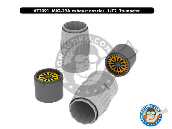 Image 1: Mikoyan MiG-29 Fulcrum A | Exhaust nozzle in 1/72 scale manufactured by Eduard (ref. 672091)