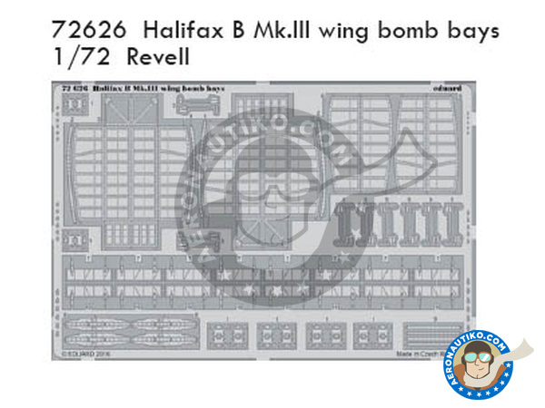 Image 1: Handley Page Halifax B Mk. III | Photo-etched parts in 1/72 scale manufactured by Eduard (ref. 72626)