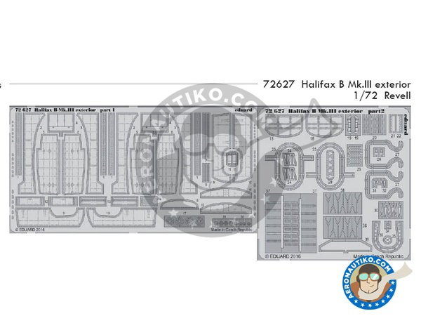 Image 1: Handley Page Halifax B Mk. III | Photo-etched parts in 1/72 scale manufactured by Eduard (ref. 72627)