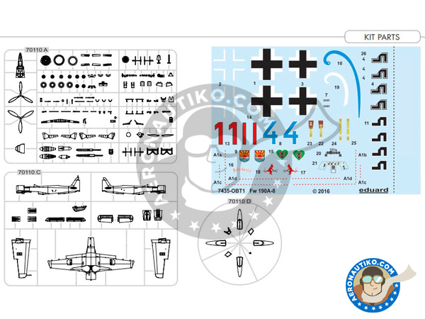Image 2: Focke-Wulf Fw 190 Würger A-8 | Airplane kit in 1/72 scale manufactured by Eduard (ref. 7435)