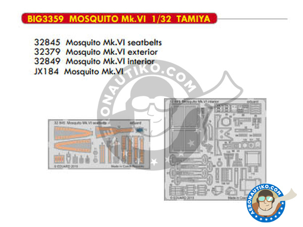 Image 2: De Havilland Mosquito FB Mk.VI | Big ED set in 1/32 scale manufactured by Eduard (ref. BIG3359)