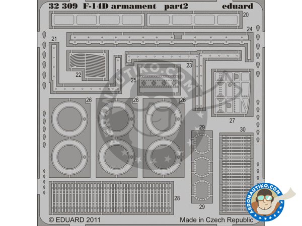 Image 1: Grumman F-14D Armament | Photo-etched parts in 1/32 scale manufactured by Eduard (ref. ED32309)