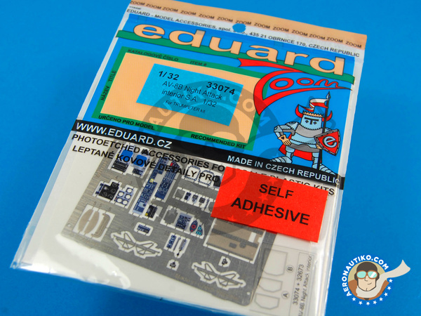 Image 1: McDonnell Douglas AV-8B Harrier Night Attack | Coloured photo-etched cockpit parts in 1/32 scale manufactured by Eduard (ref. ED33074)