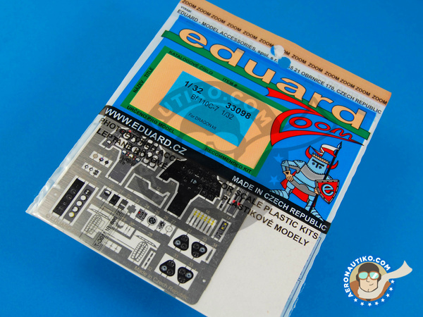 Image 1: Messerschmitt Bf 110 C-7 | Coloured photo-etched cockpit parts in 1/32 scale manufactured by Eduard (ref. ED33098)