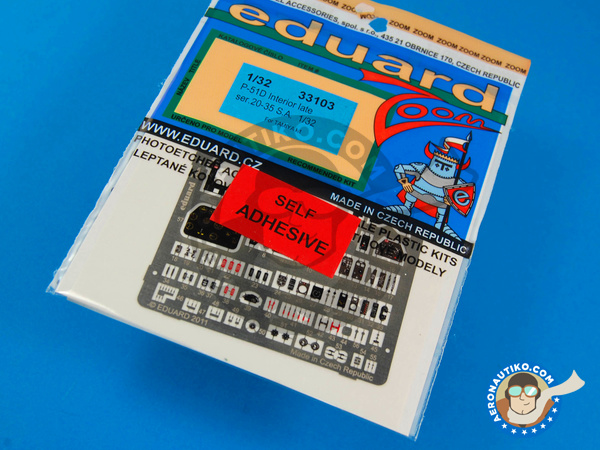 Image 1: North American P-51 D Mustang | Cockpit | Fotograbados coloreados para el Cockpit en escala 1/32 fabricado por Eduard (ref. ED33103)