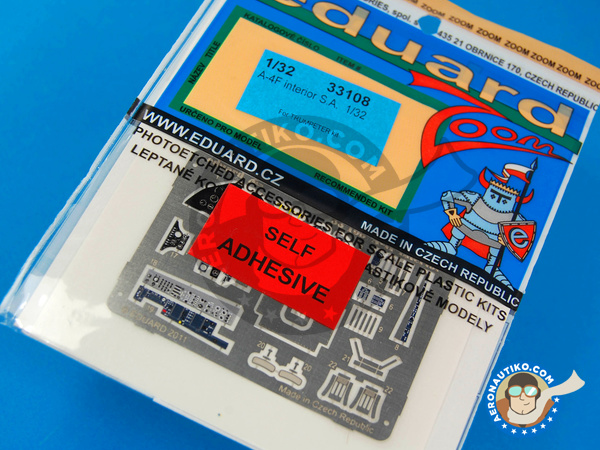 Image 1: Douglas A-4 Skyhawk F | Coloured photo-etched cockpit parts in 1/32 scale manufactured by Eduard (ref. ED33108)